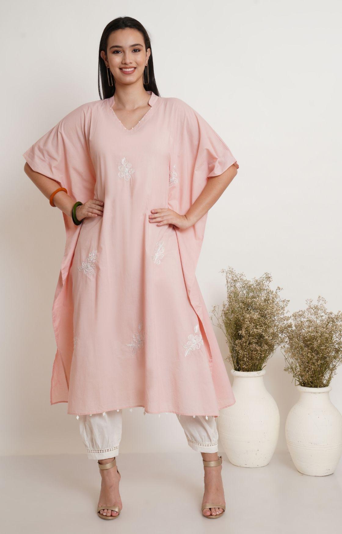 Light Pink Embroidery Kaftan