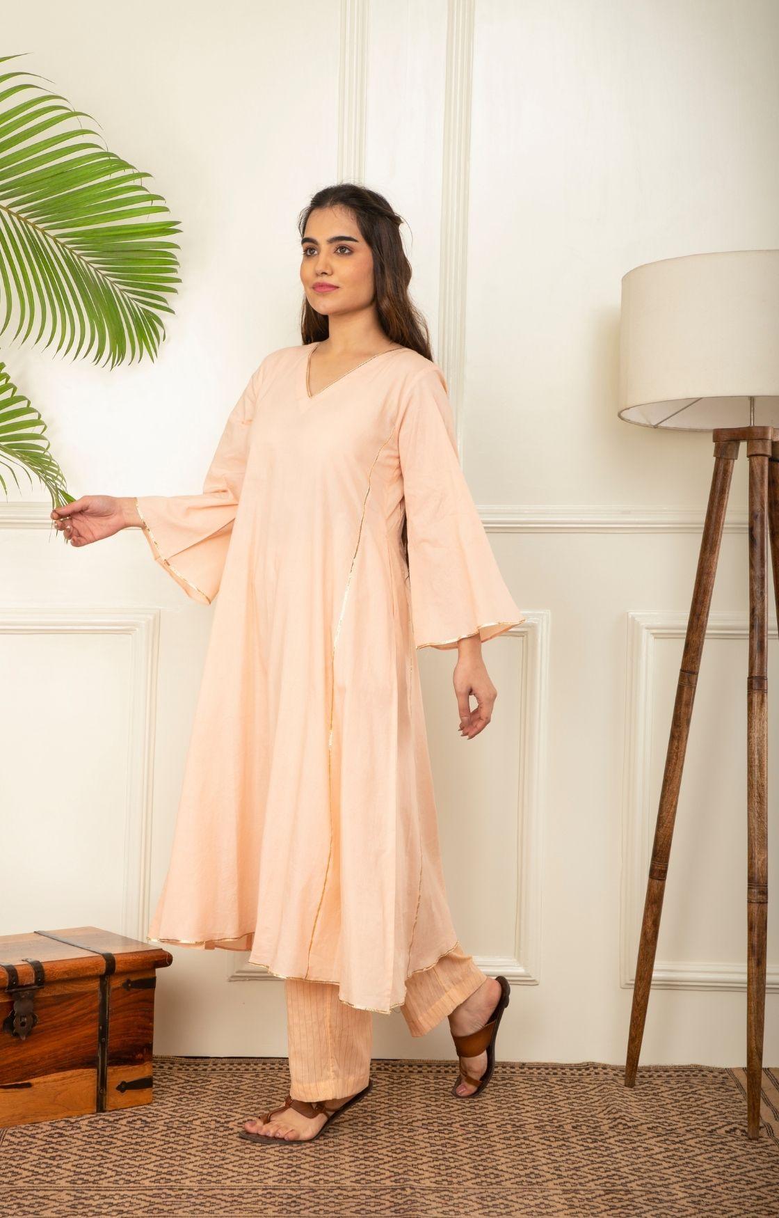 Peach Aline Kurta Set of 2