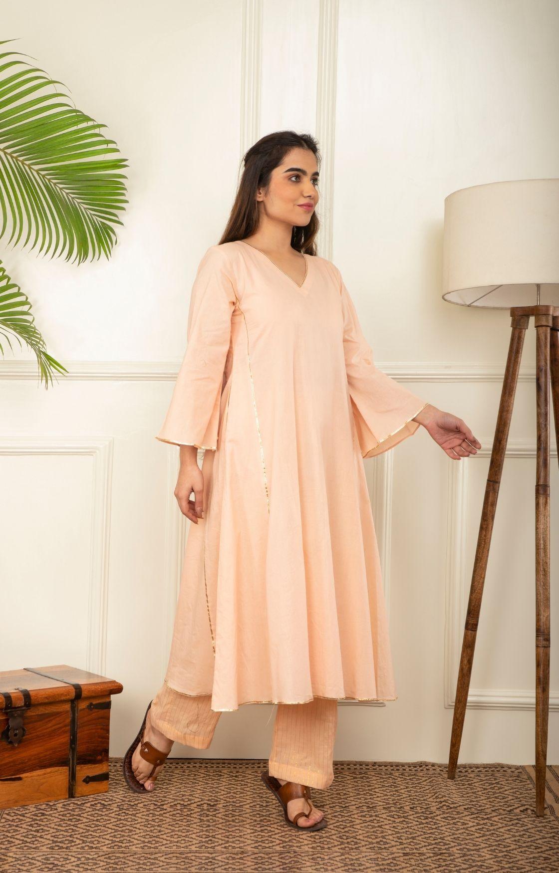 Peach Aline Kurta Set of 2