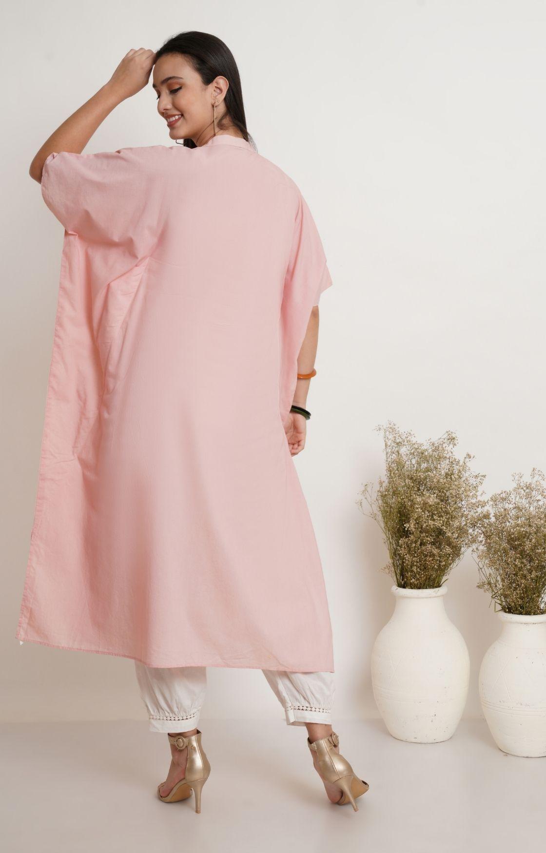 Light Pink Embroidery Kaftan