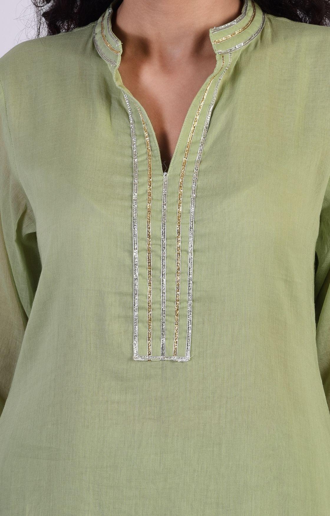 Sage Green Linear Gota Sharara Set of 3