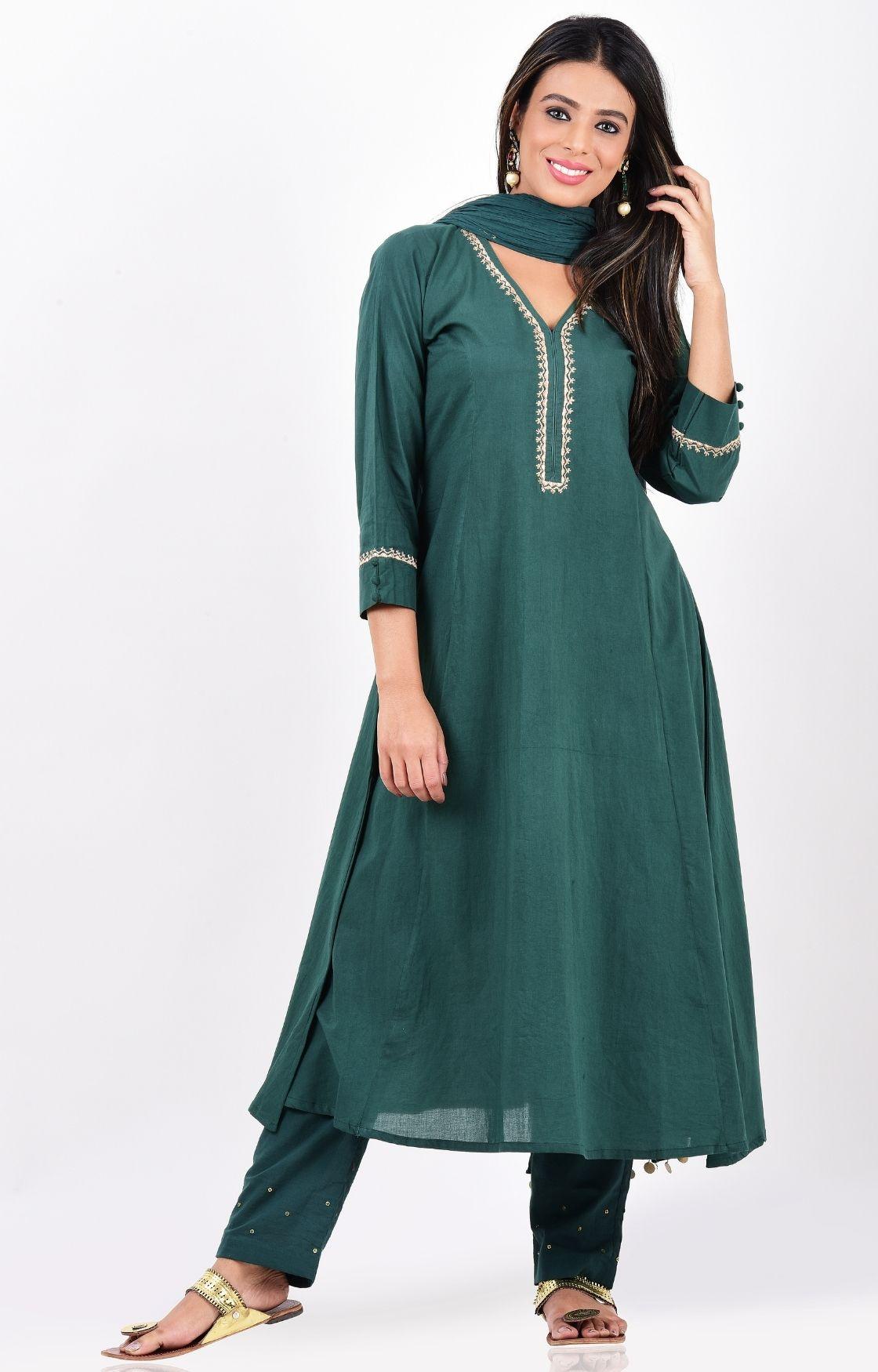 Teal Green Kurta Set