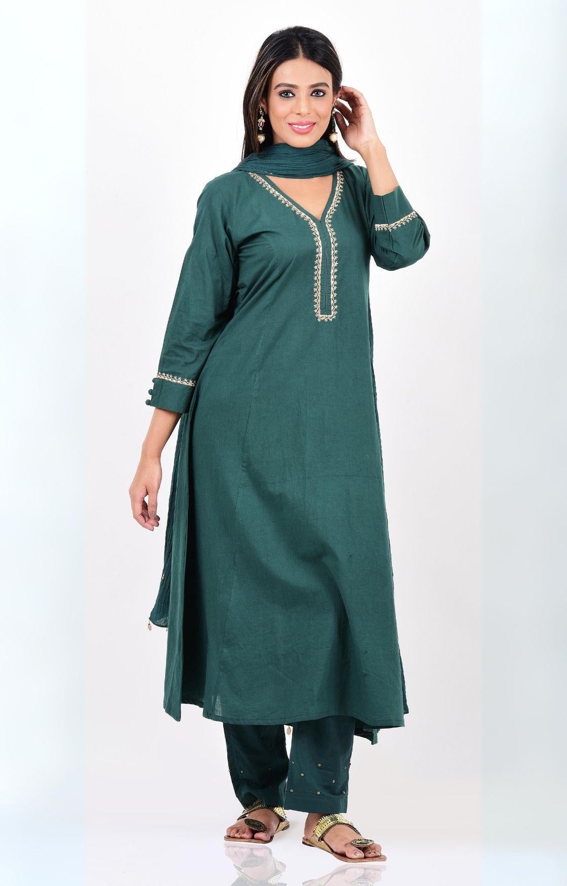 Teal Green Kurta Set