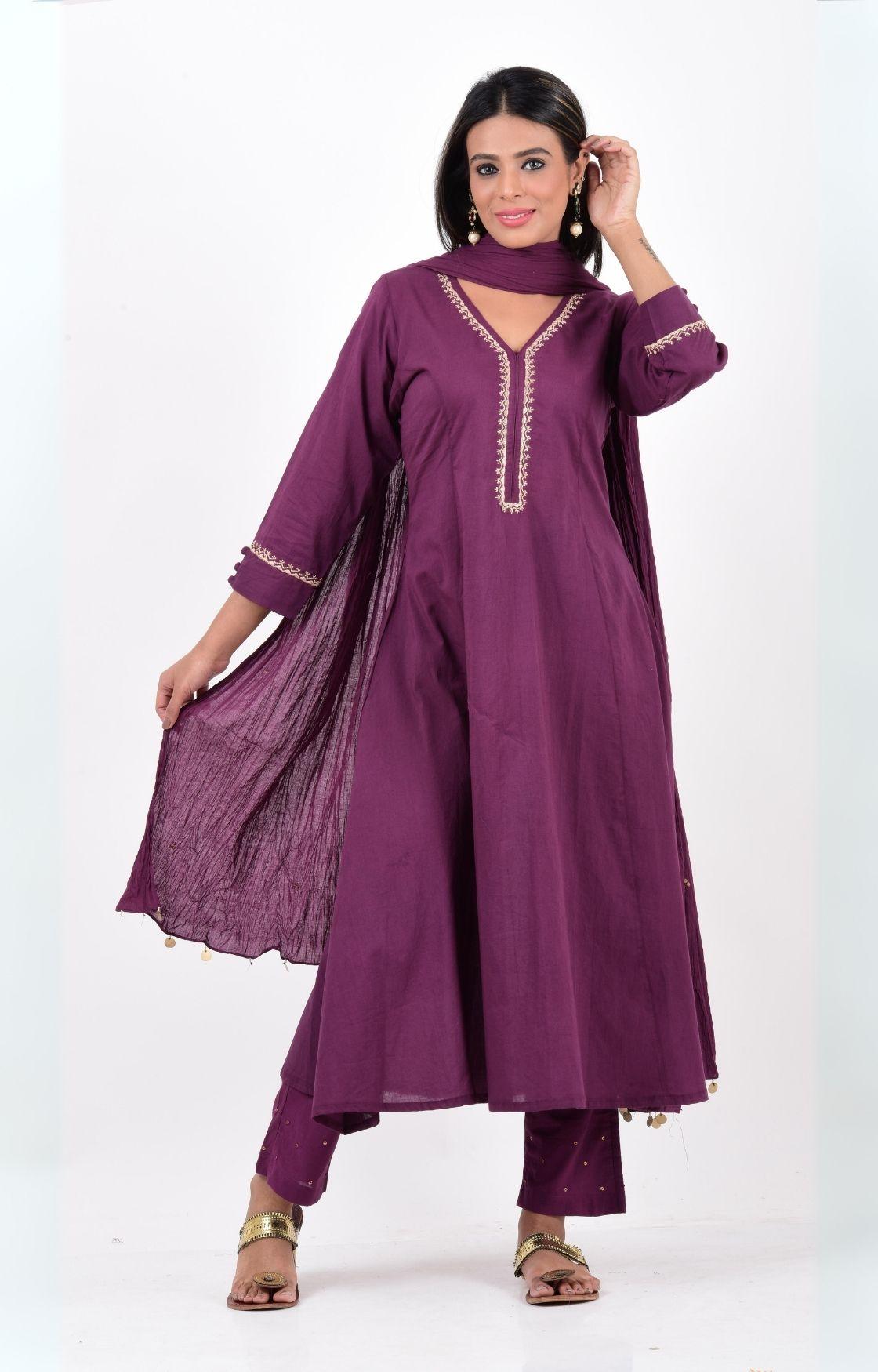 Purple Kurta Set