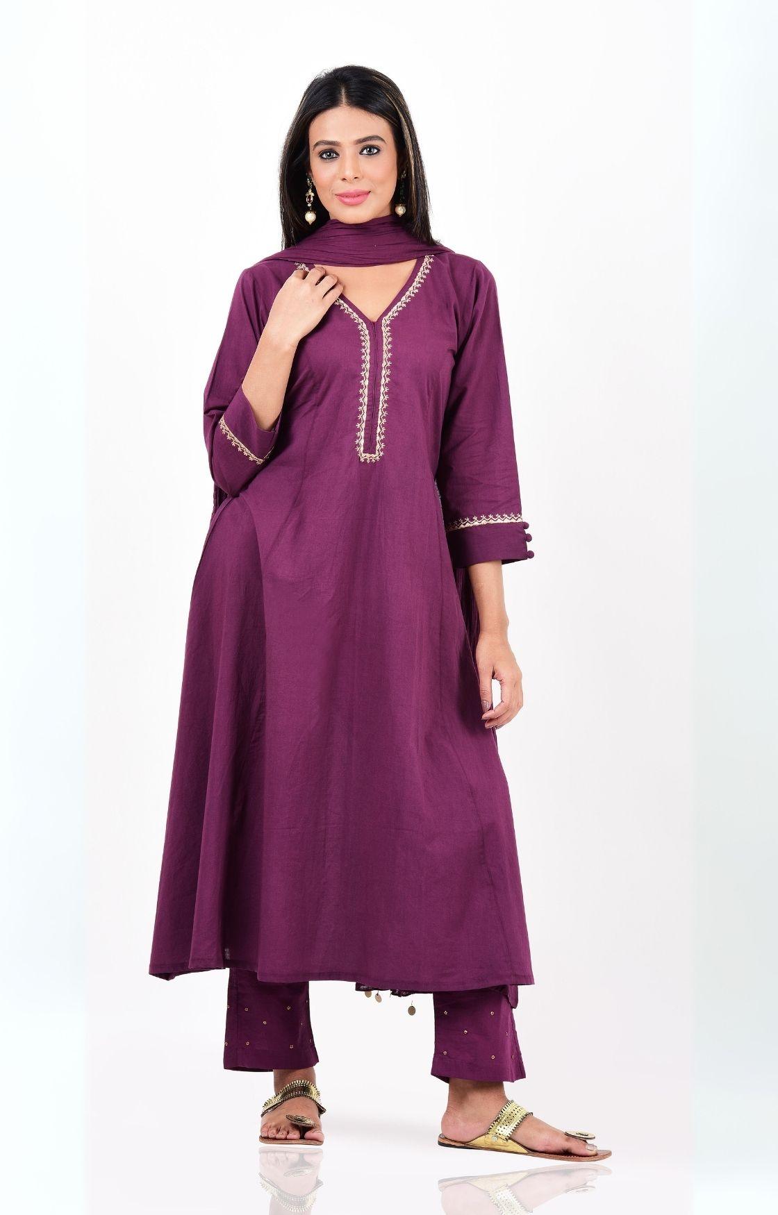 Purple Kurta Set