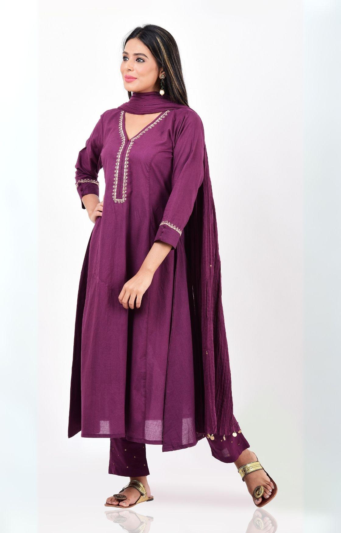 Purple Kurta Set