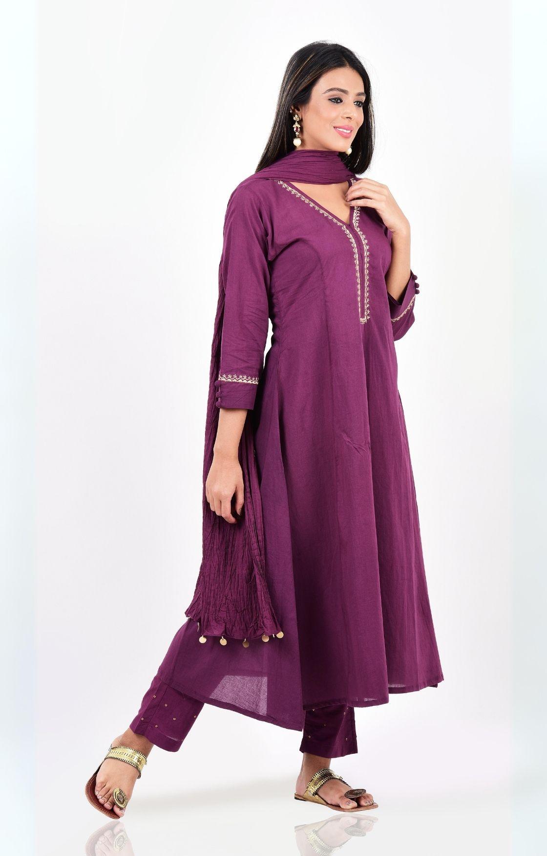 Purple Kurta Set