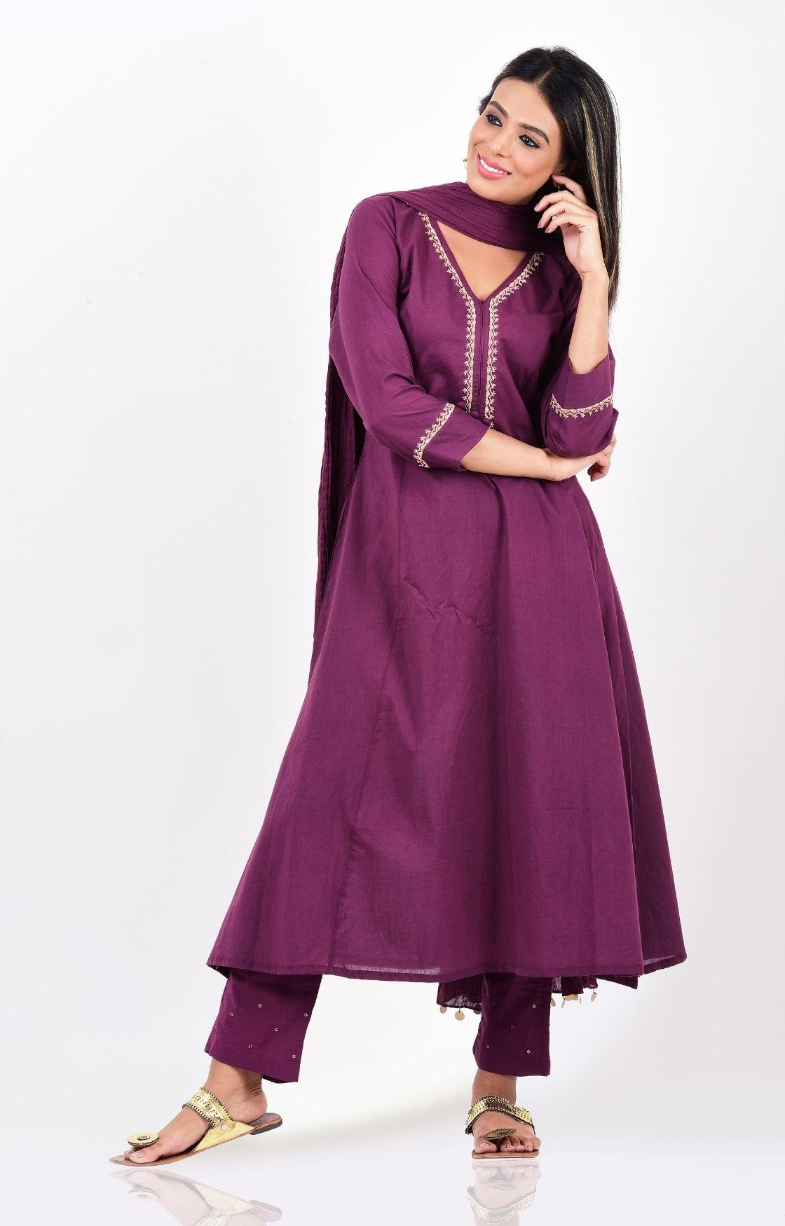 Purple Kurta Set