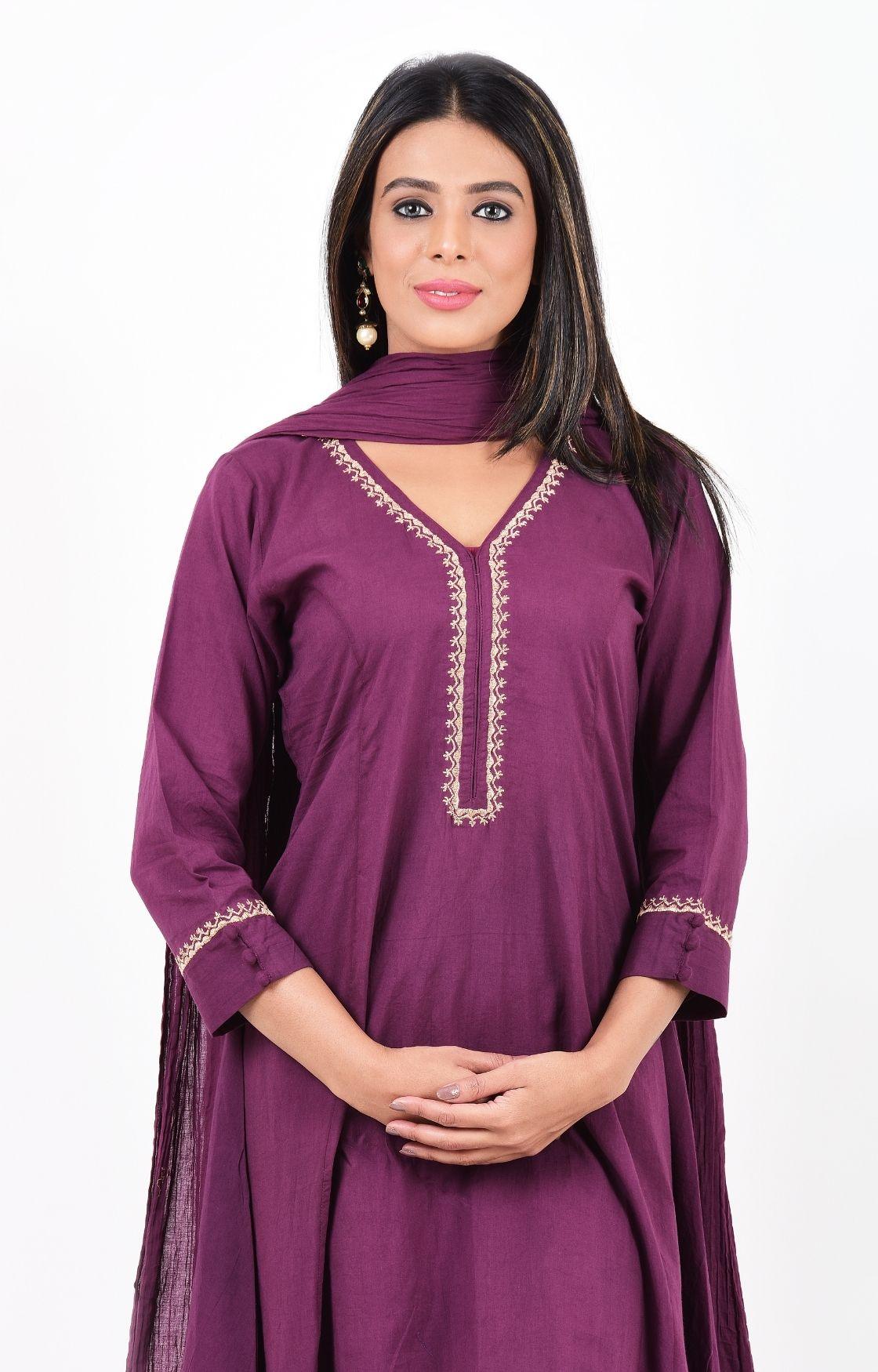 Purple Kurta Set