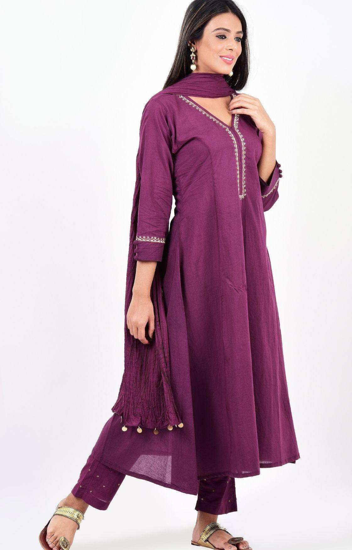 Purple Kurta Set