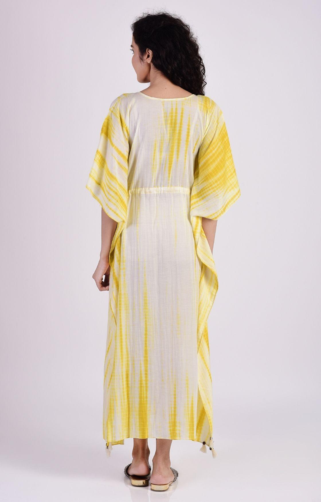Mustard Yellow Tie Dye Kaftan