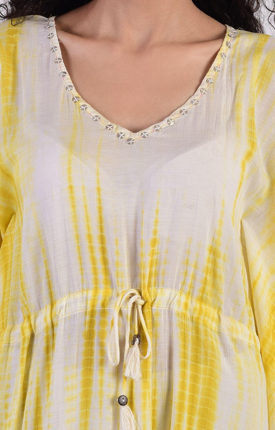 Mustard Yellow Tie Dye Kaftan