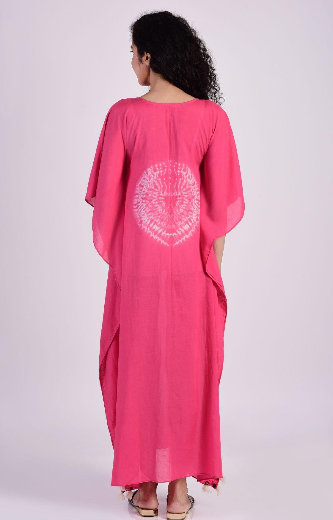 Pink Circular Shibori Kaftan