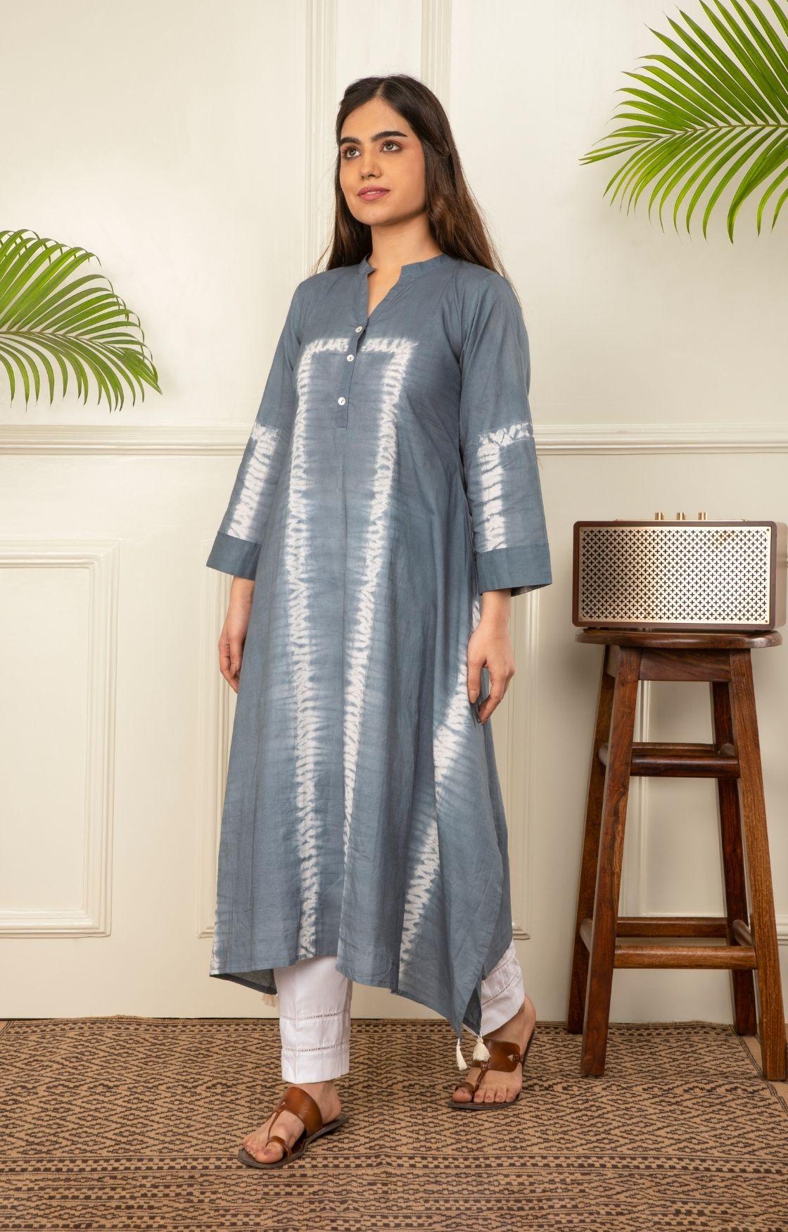 Grey Shibori Kurta