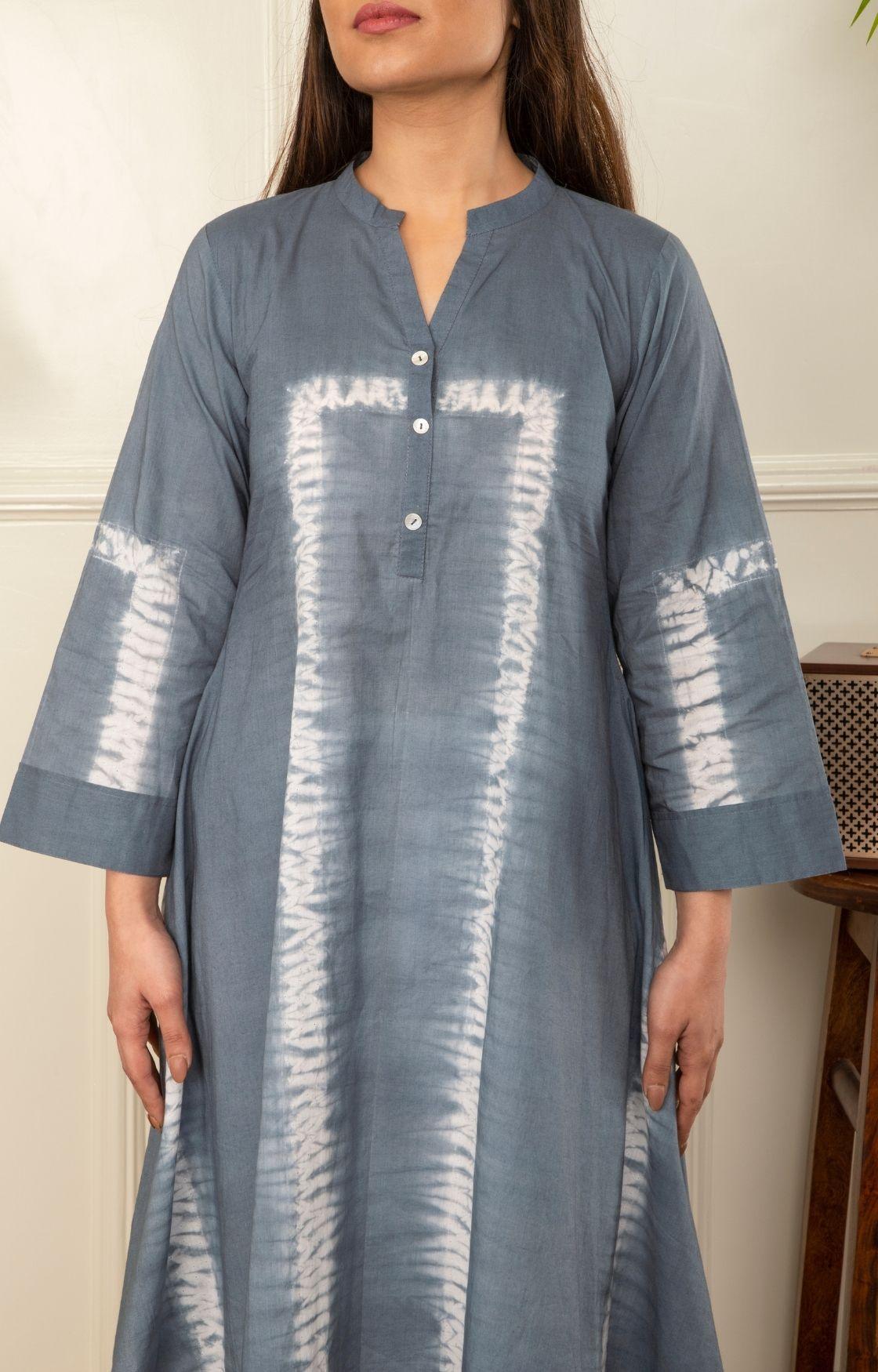 Grey Shibori Kurta