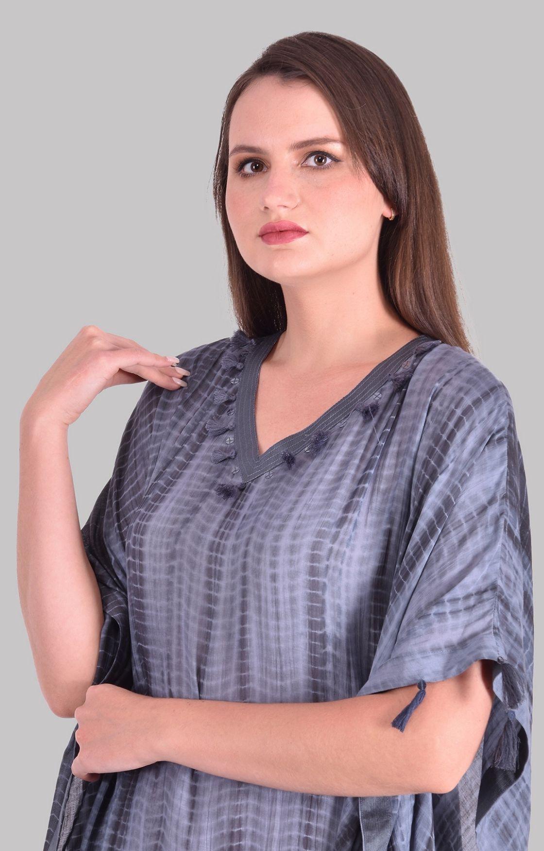 Grey Tie Dye Kaftan Set