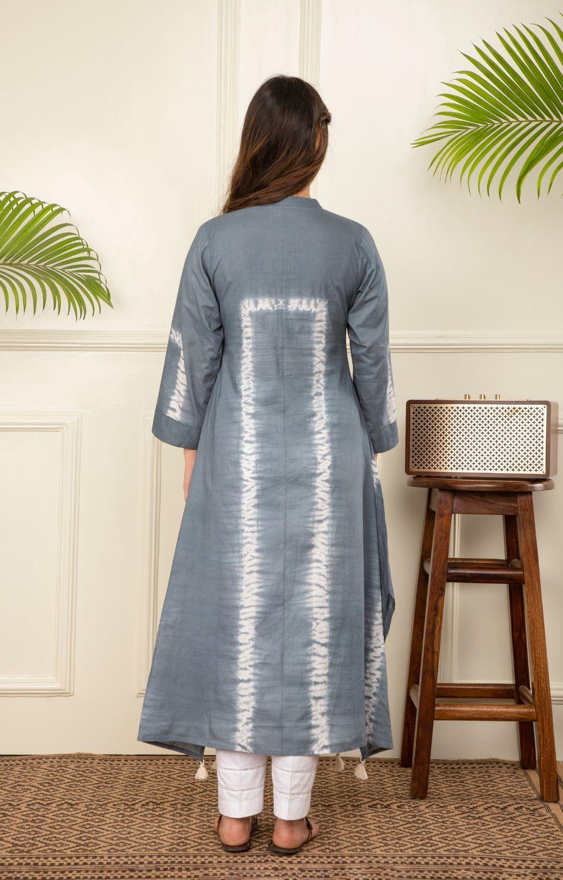 Grey Shibori Kurta