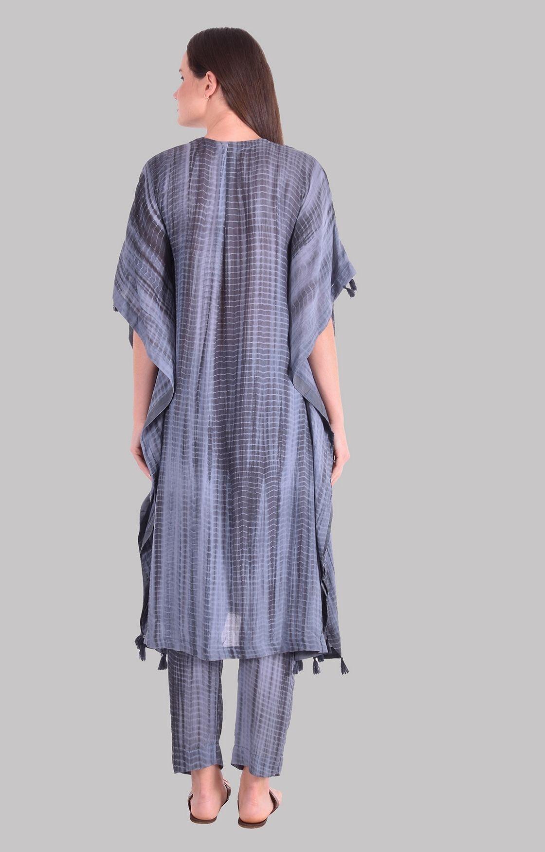 Grey Tie Dye Kaftan Set