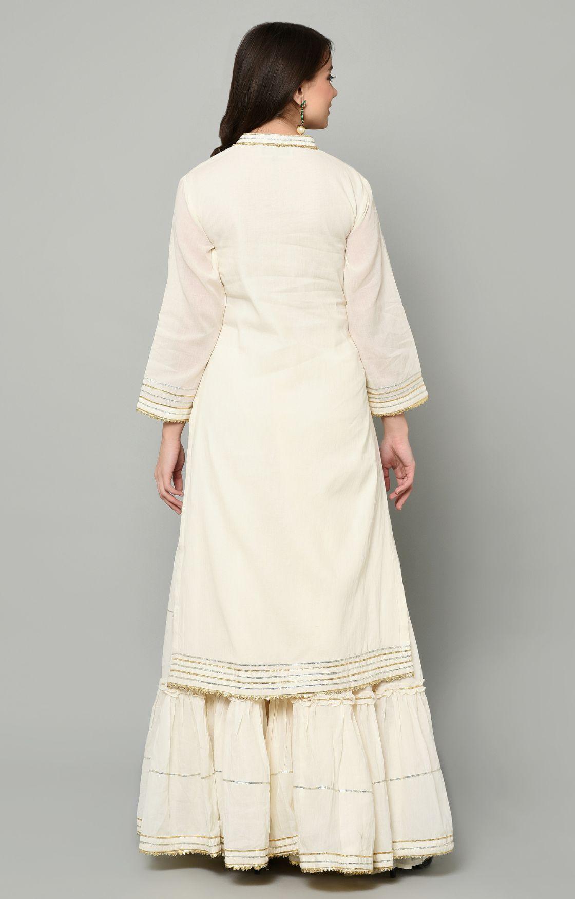 Off White Gota Sharara Set of 3