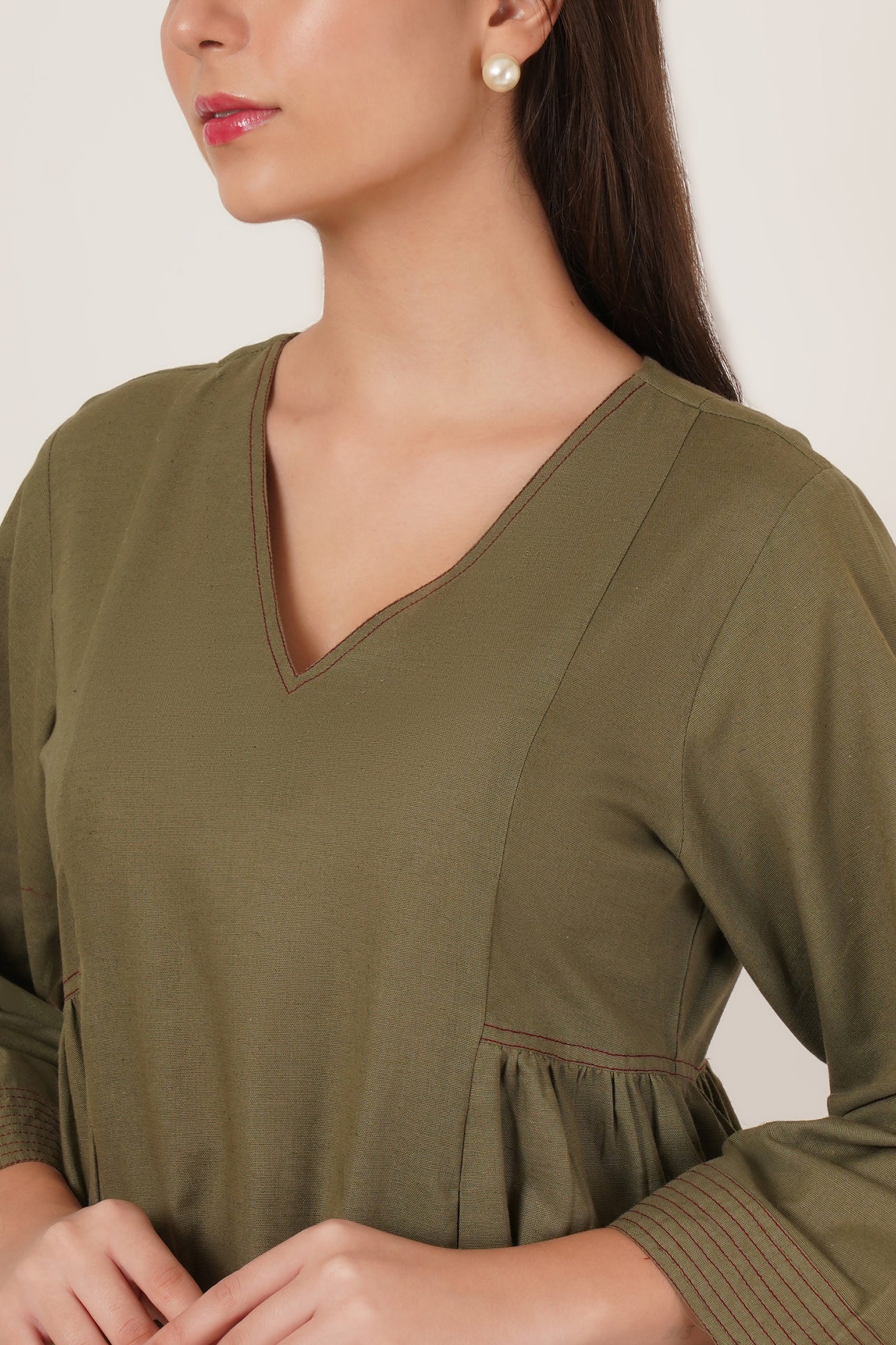 Army Green Kurta Co-Ord Set Of 2
