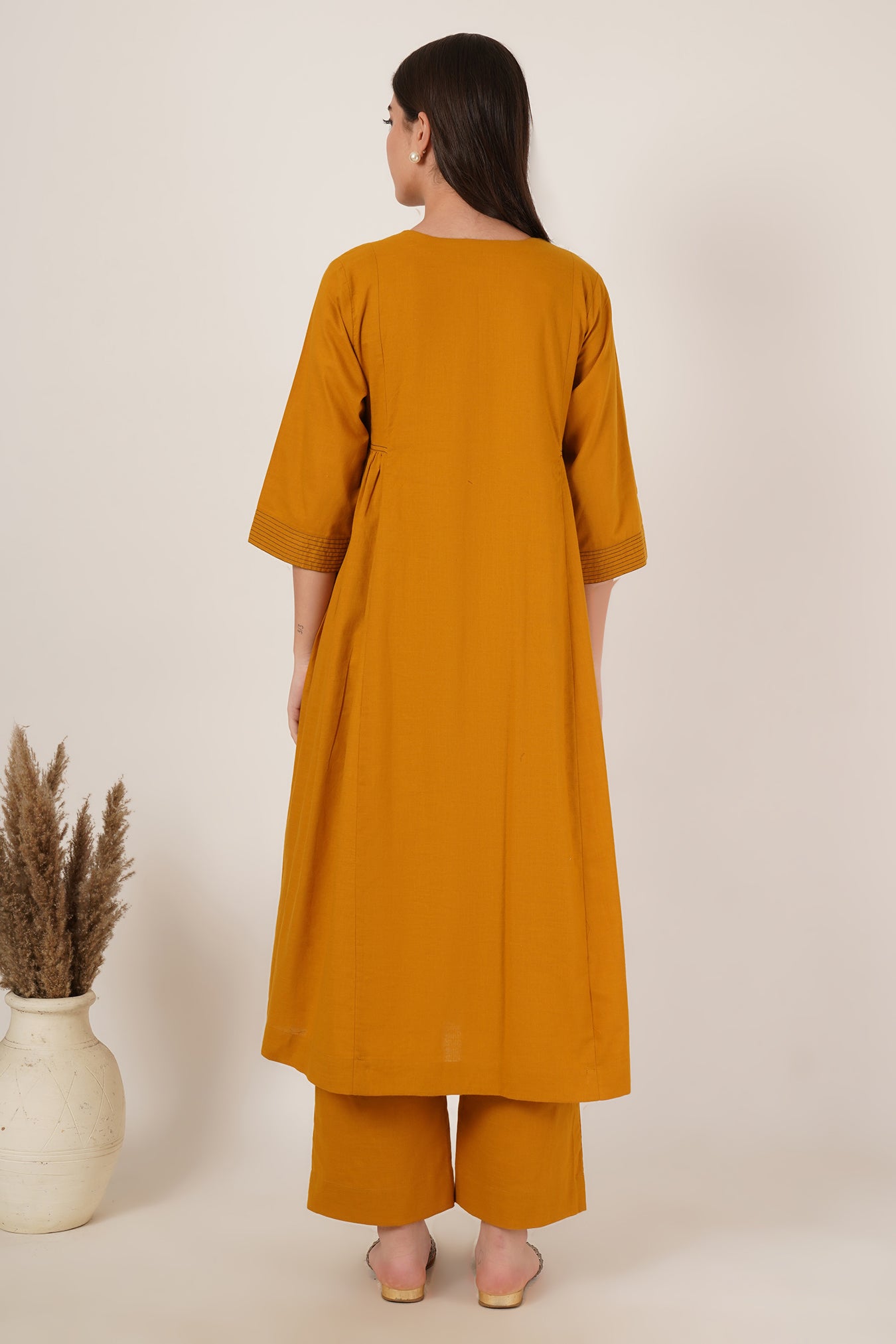 Mustard Yellow Kaftan Co-Ord Set Of 2