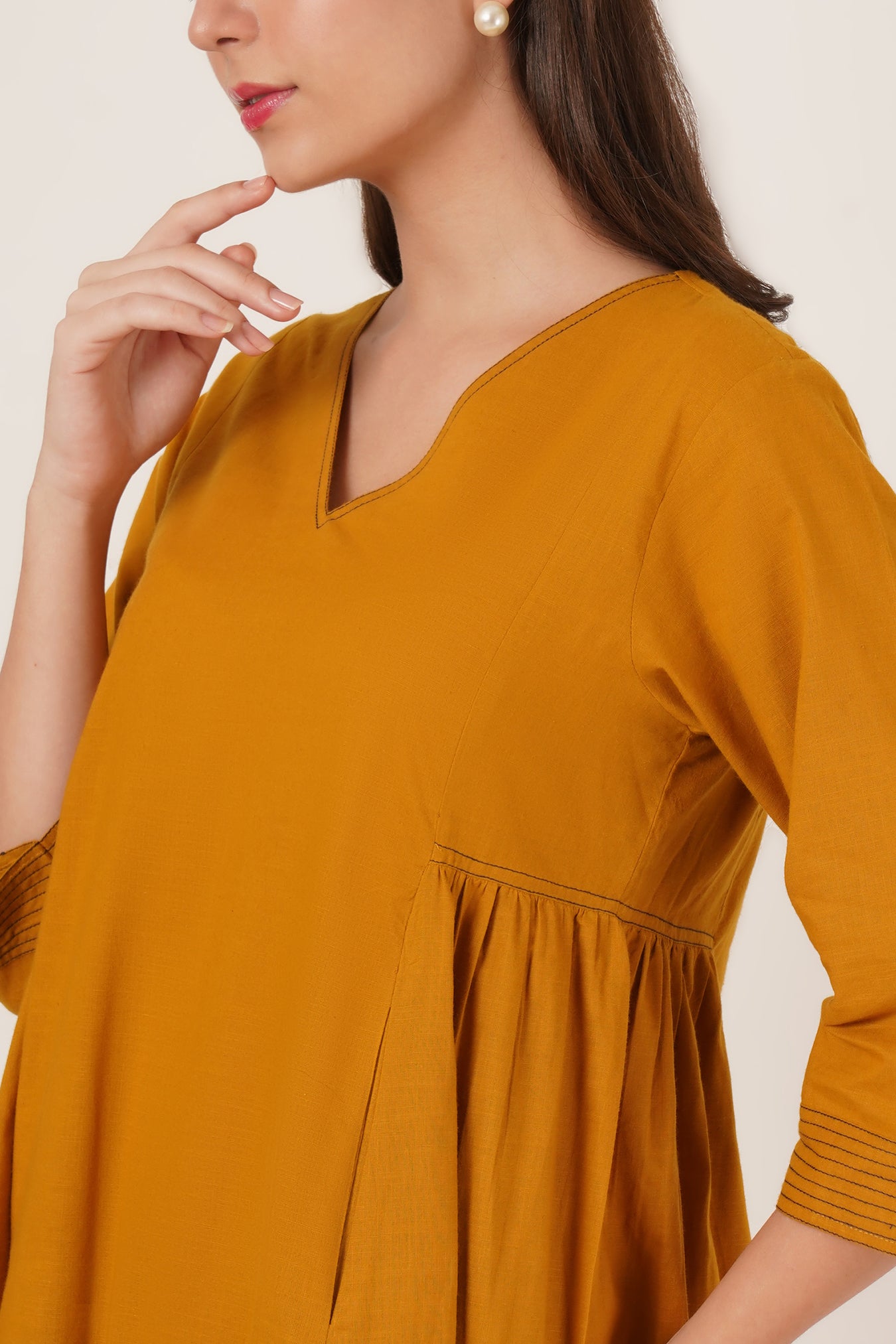 Mustard Yellow Kaftan Co-Ord Set Of 2