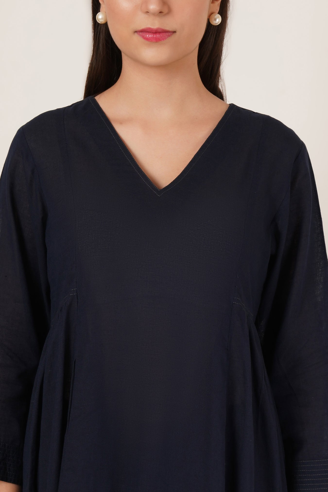 Navy Blue Kurta Co-Ord Set Of 2