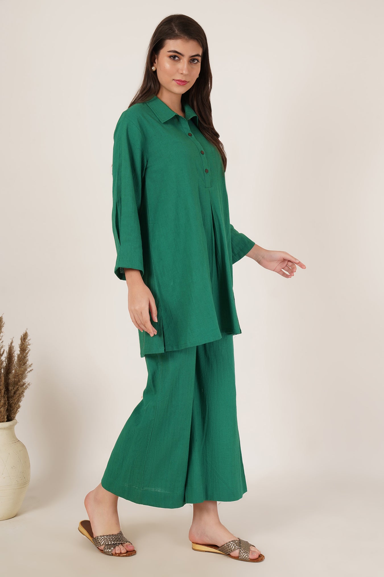 Emerald Green Tunic Co-Ord Set Of 2