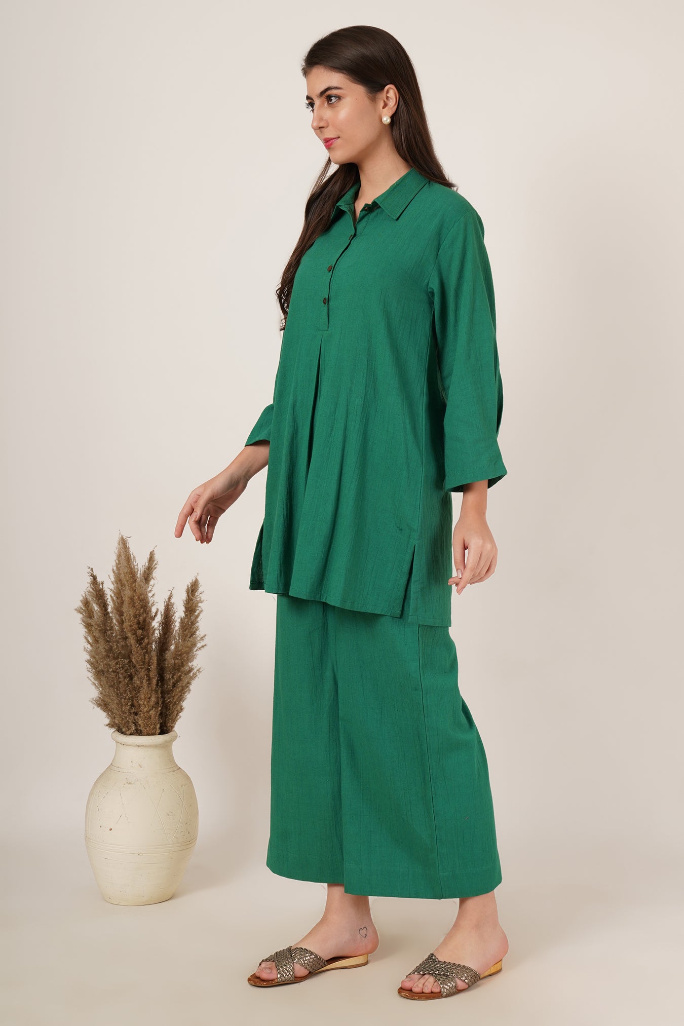 Emerald Green Tunic Co-Ord Set Of 2