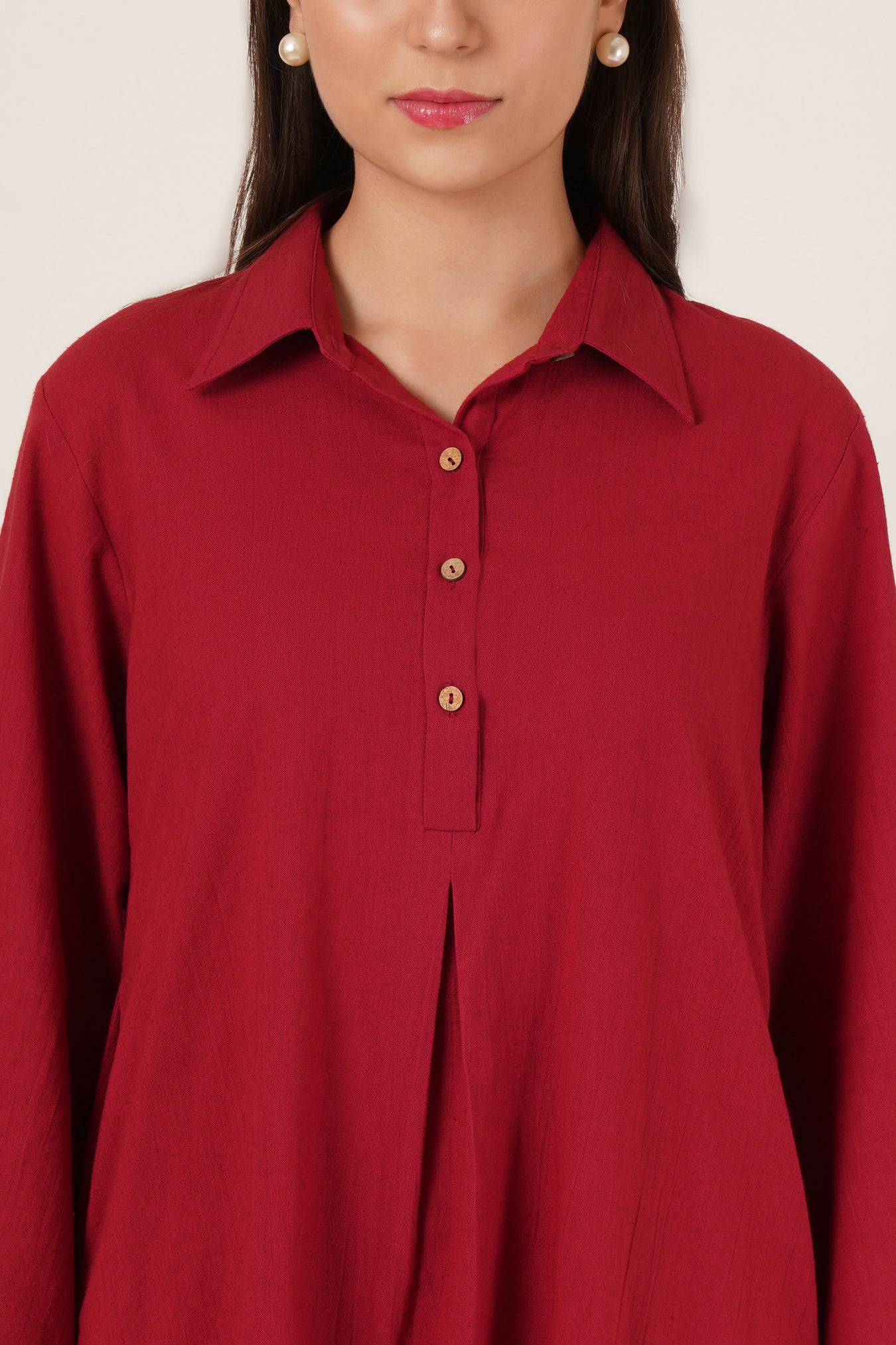 Cherry Red Tunic Co-Ord Set Of 2