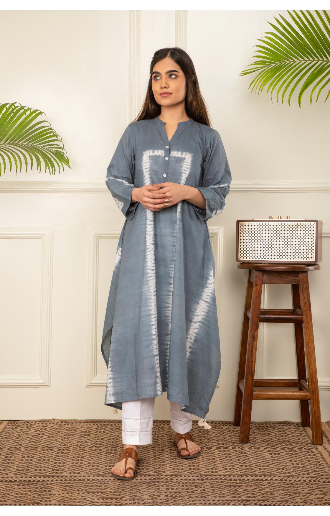 Grey Shibori Kurta
