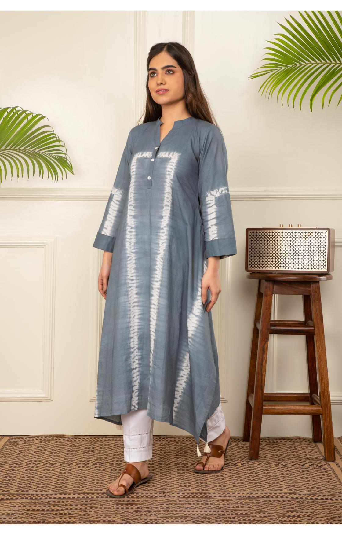 Grey Shibori Kurta