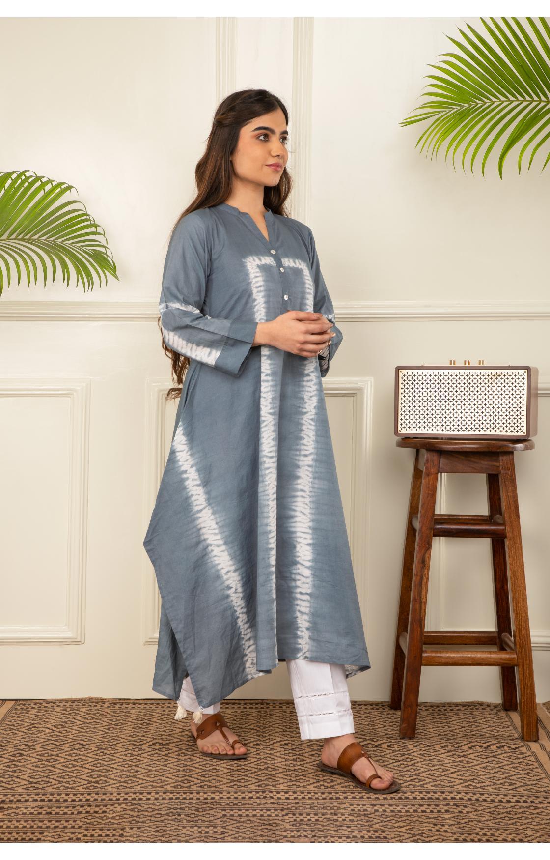 Grey Shibori Kurta
