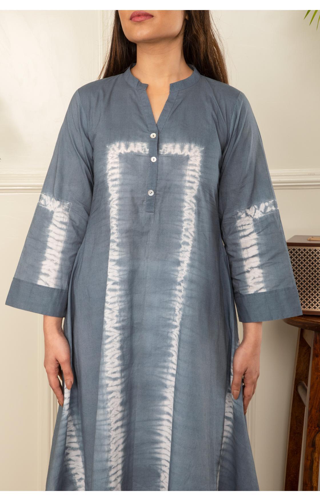 Grey Shibori Kurta