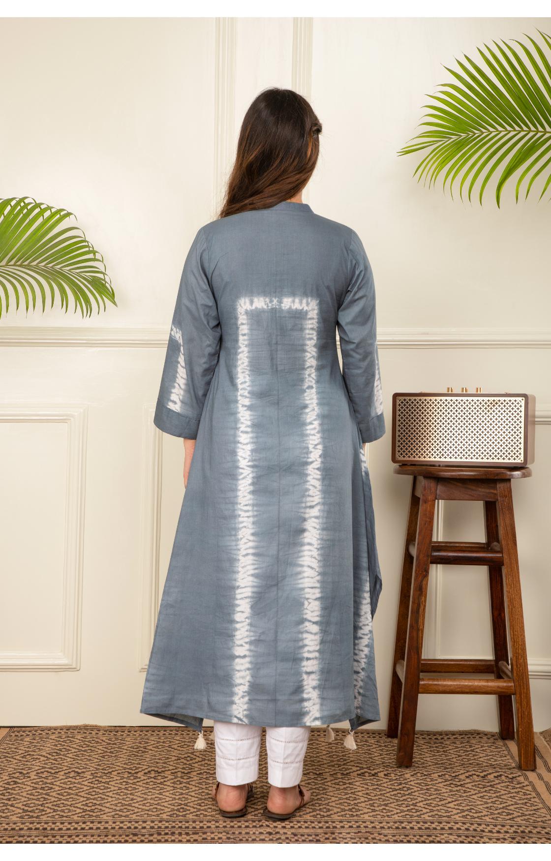 Grey Shibori Kurta
