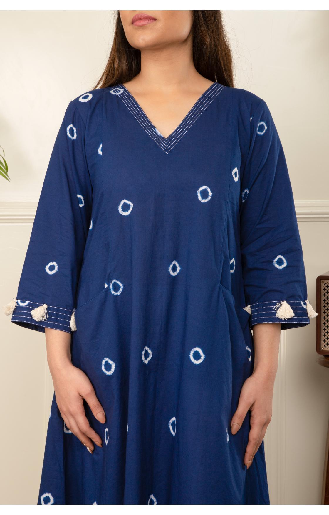 Indigo Blue Bandhani Kurta