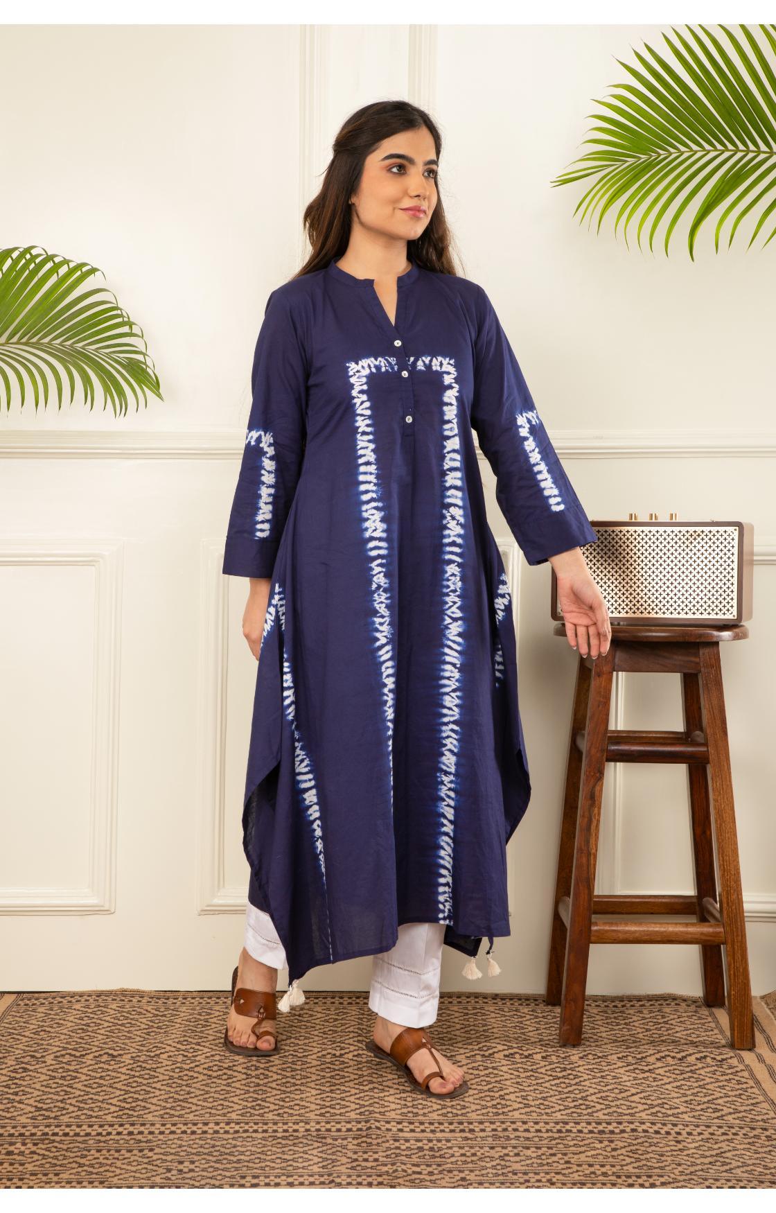 Indigo Blue Shibori Kurta