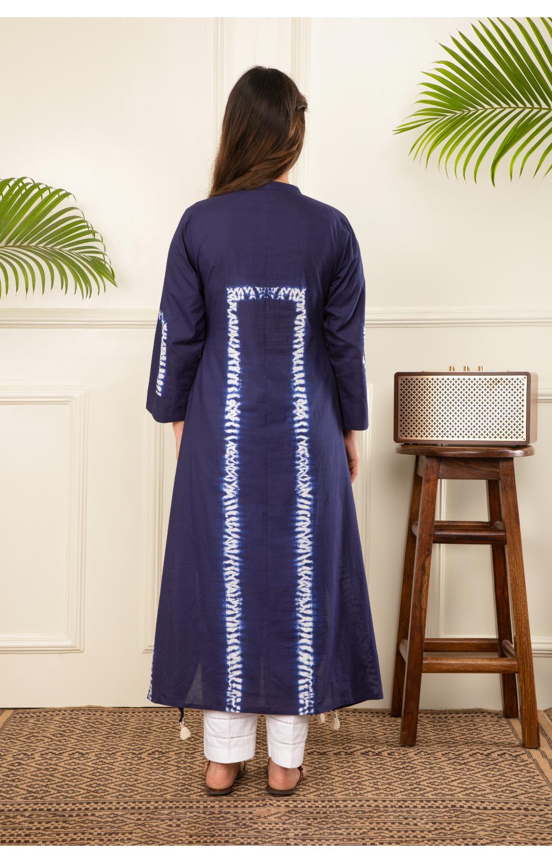 Indigo Blue Shibori Kurta