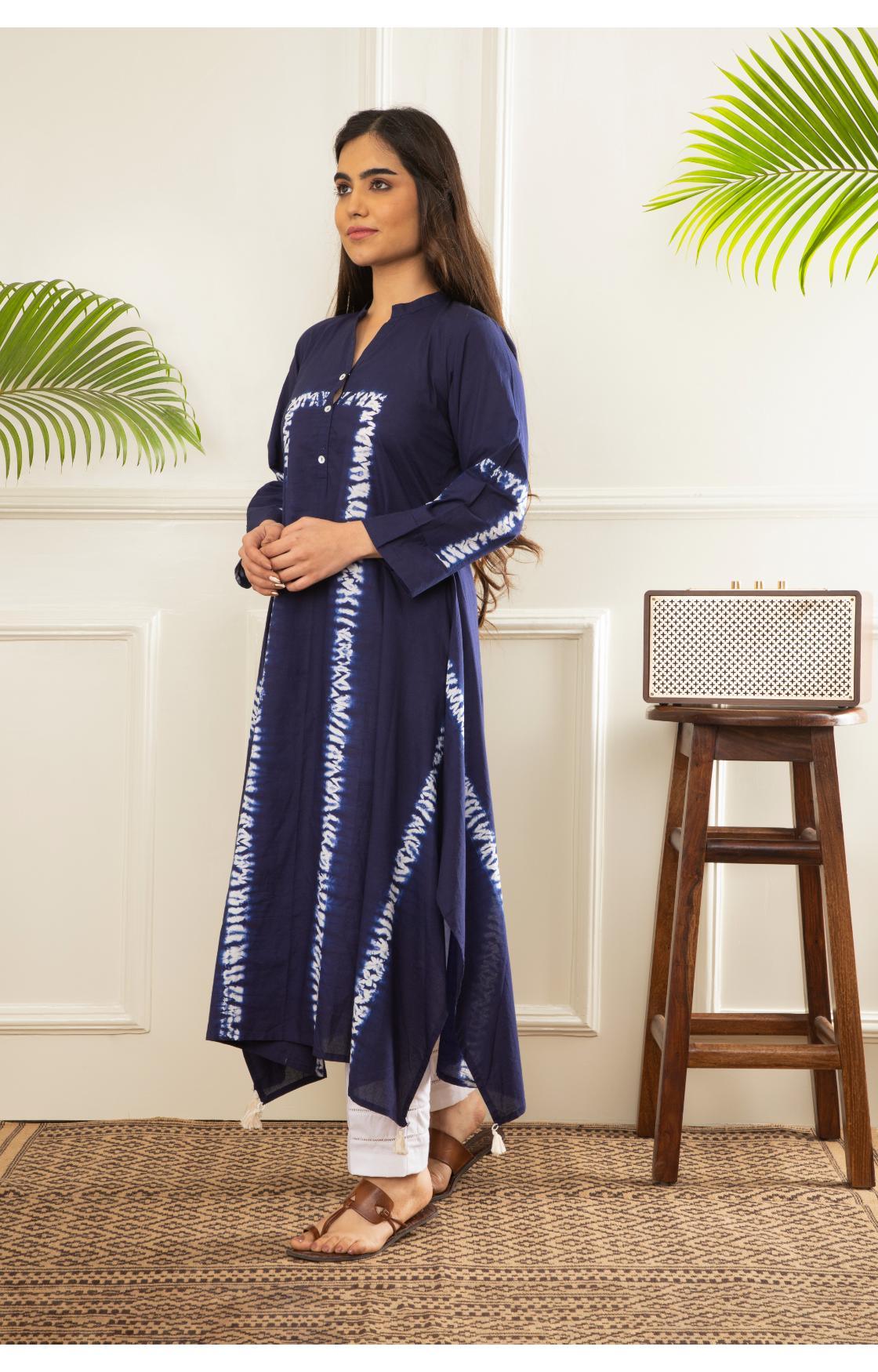 Indigo Blue Shibori Kurta
