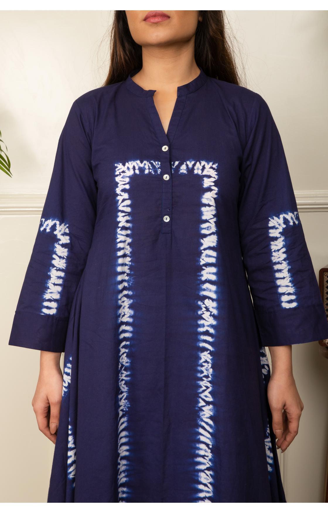 Indigo Blue Shibori Kurta