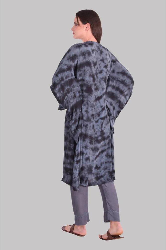 Grey tonal splash Tie Dye Kaftan Set