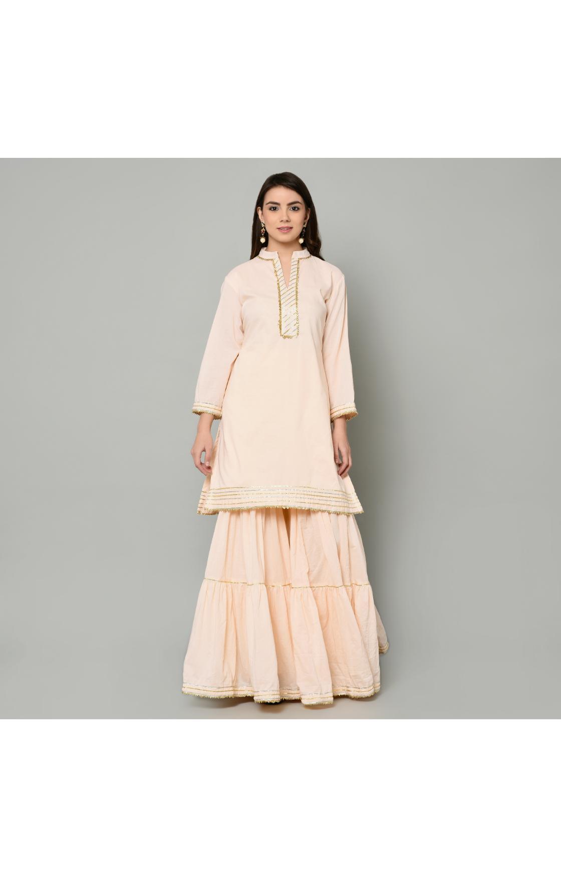Blush Pink Sharara Set of 3