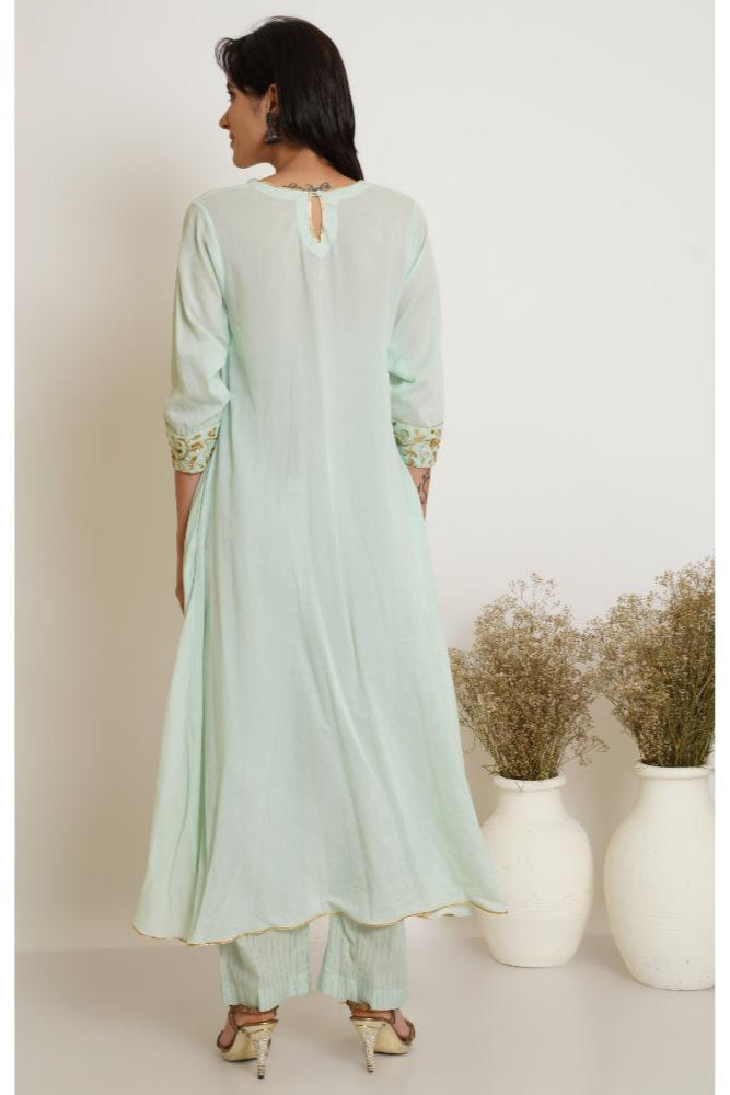 Mint Green Kurta Set of 2 with Lehariya Dupatta