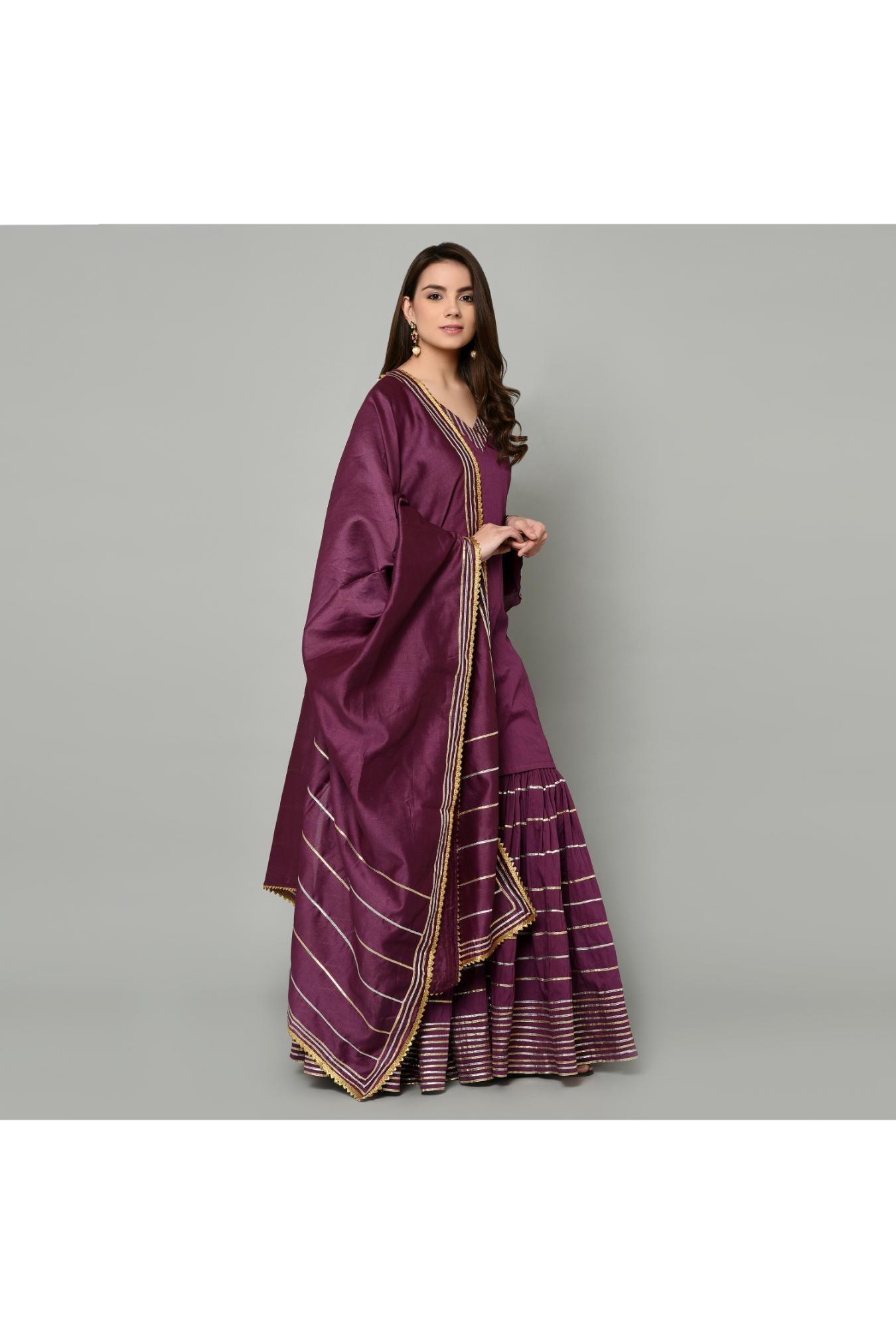 PURPLE SHARARA SET OF 3