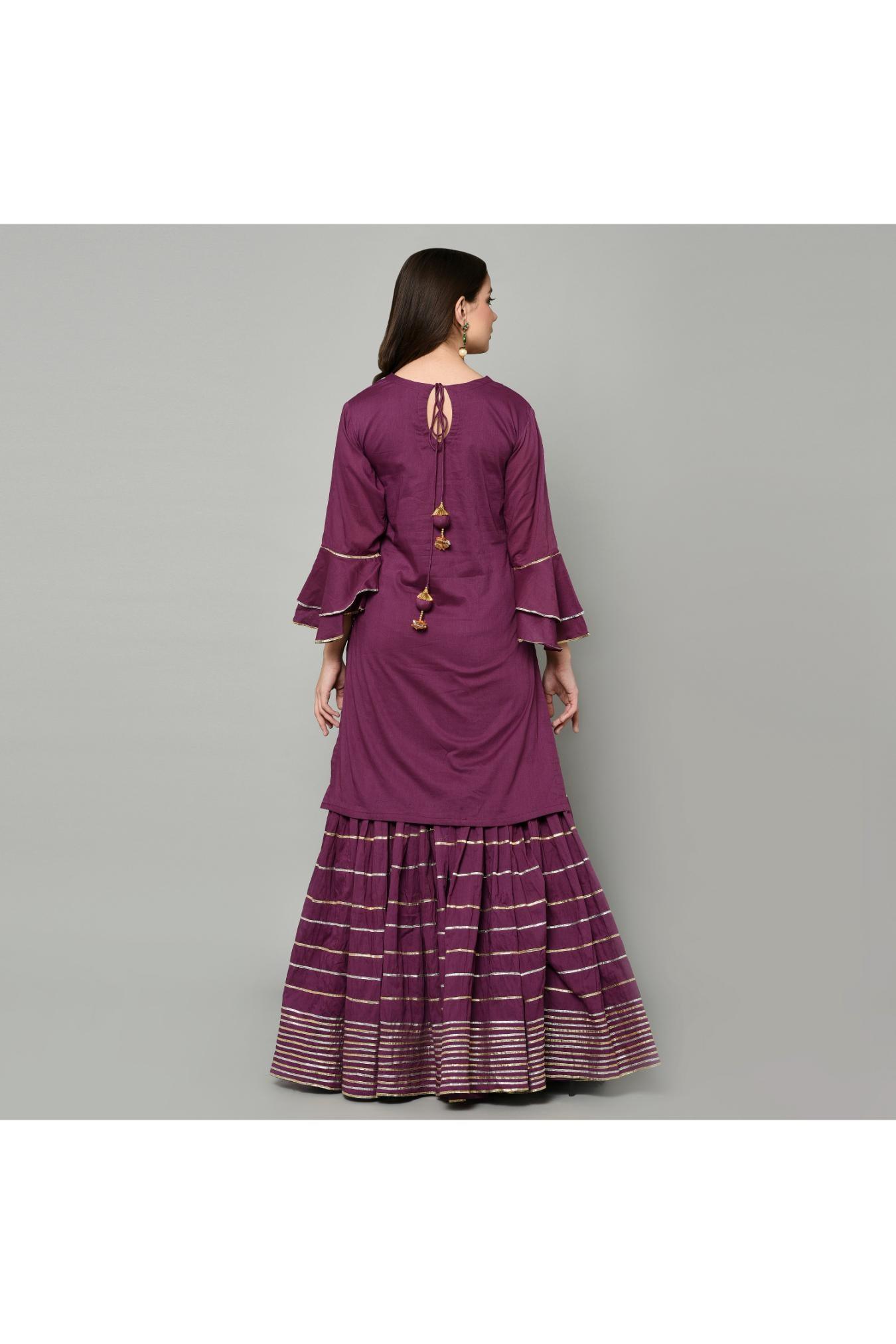 PURPLE SHARARA SET OF 3