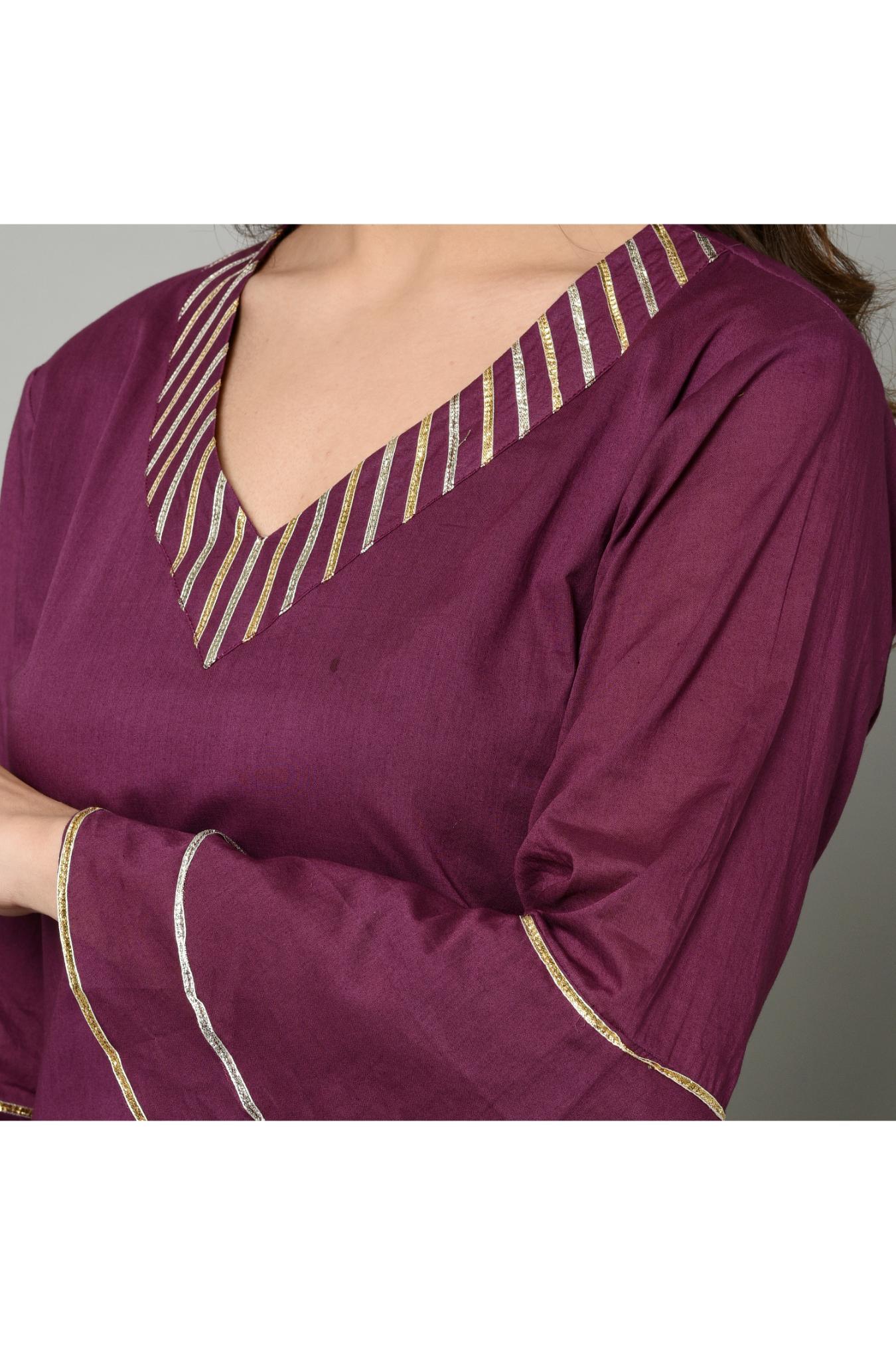 PURPLE SHARARA SET OF 3