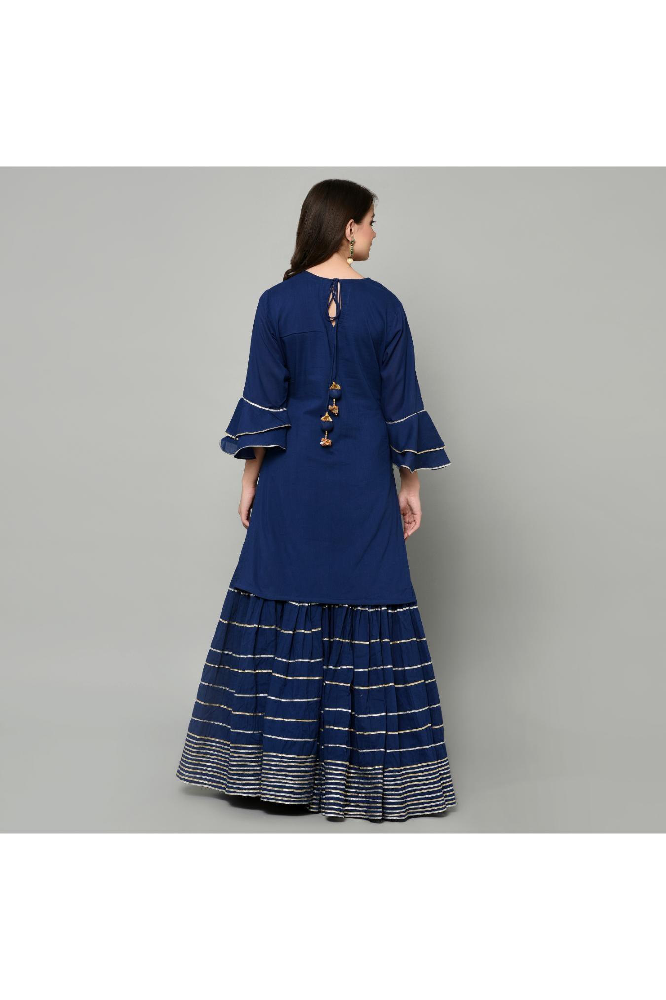 NAVY BLUE SHARARA SET OF 3