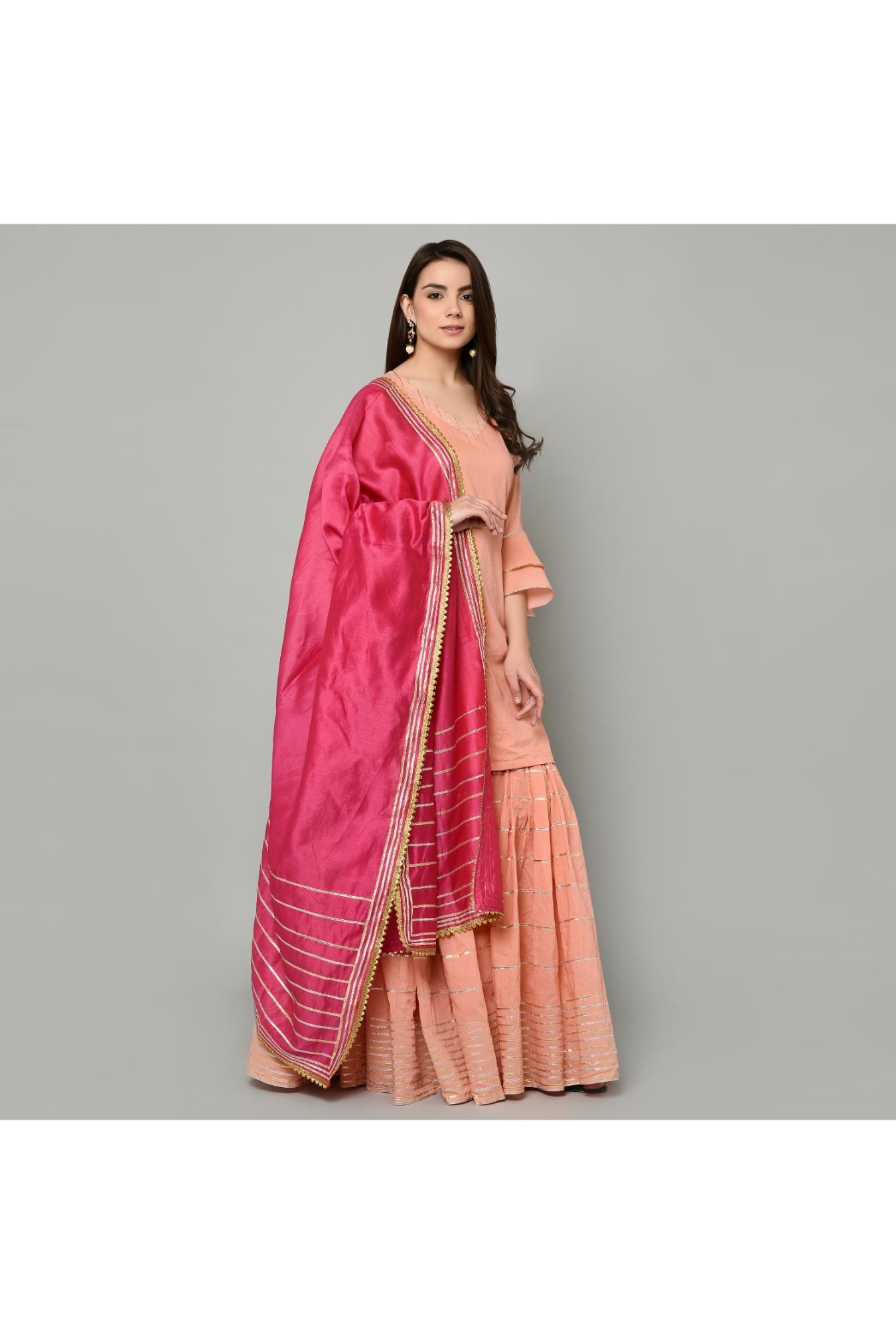 PEACH PINK SHARARA SET OF 3