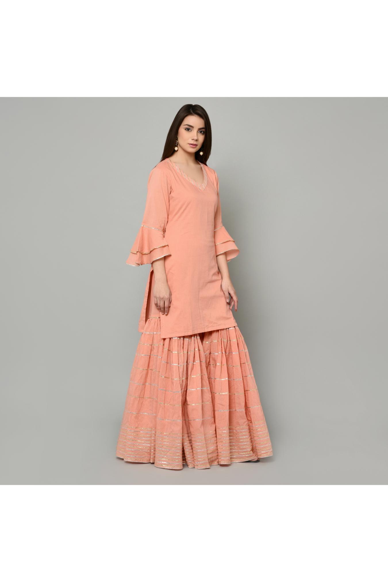 PEACH PINK SHARARA SET OF 3
