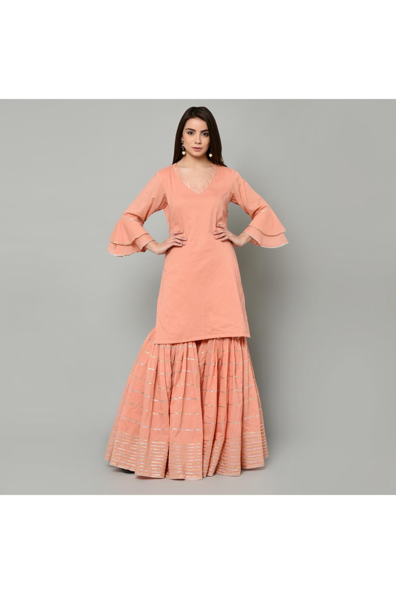 PEACH PINK SHARARA SET OF 3